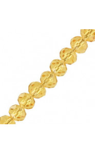 Faceted glass rondelle beads 4x3mm Light colorado topaz pearl shine coating